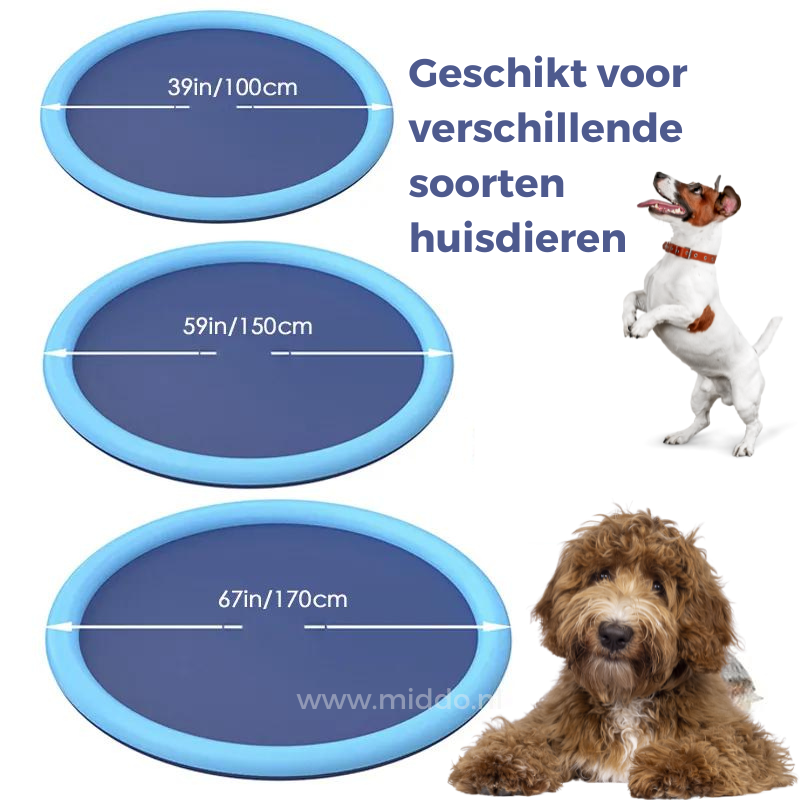 Wassersprinklermatte für Garten und Haustiere, 100-190cm, Spielmatte für Kinder, sommerliche Abkühlung, Outdoor-Wasserspaß | Sansoti