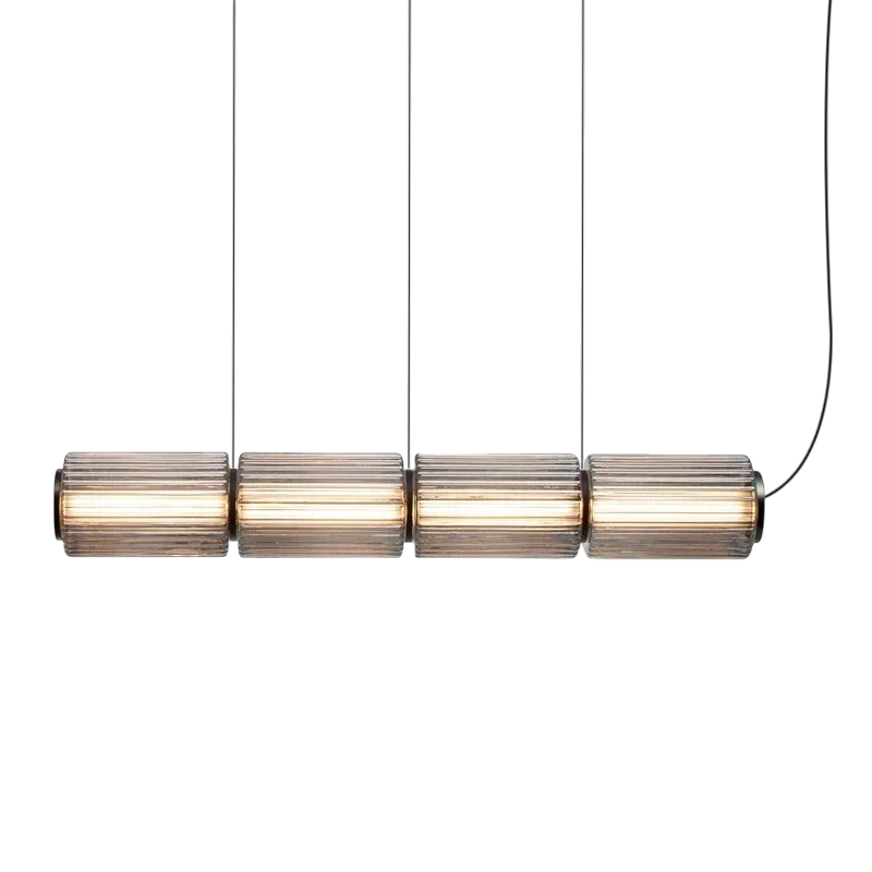 Zylinder Glas-Hängeleuchte LED Glas Eisen Schwarz Esszimmer Bar Moderne Beleuchtung Längliches Design Minimalistisch | Restfield