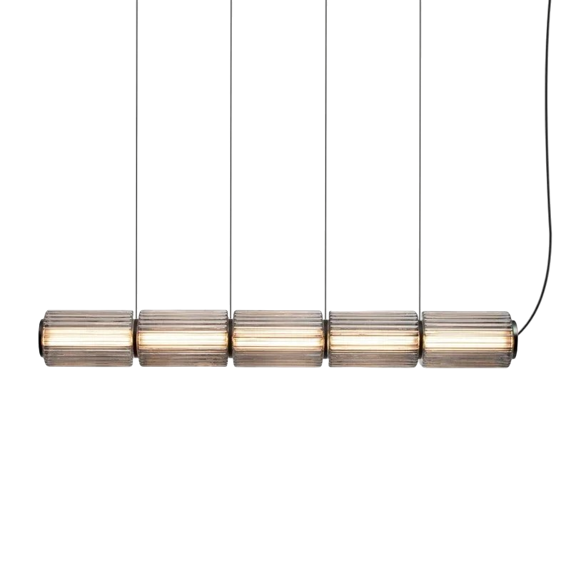 Zylinder Glas-Hängeleuchte LED Glas Eisen Schwarz Esszimmer Bar Moderne Beleuchtung Längliches Design Minimalistisch | Restfield