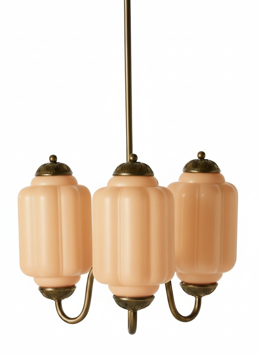 Vintage Melkglazen Hanglamp met Gegolfde Rand – Scandinavische Sfeerverlichting voor Keuken en Slaapkamer | Sansoti