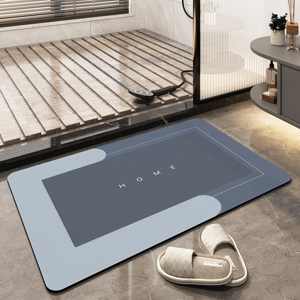 Sneldrogende Badmat met Hoge Absorptiekracht Grijs Beige Blauw Groen Ovaal Rechthoekig Microvezelbadmat voor Douche en Bad Badkamertextiel | Sansoti