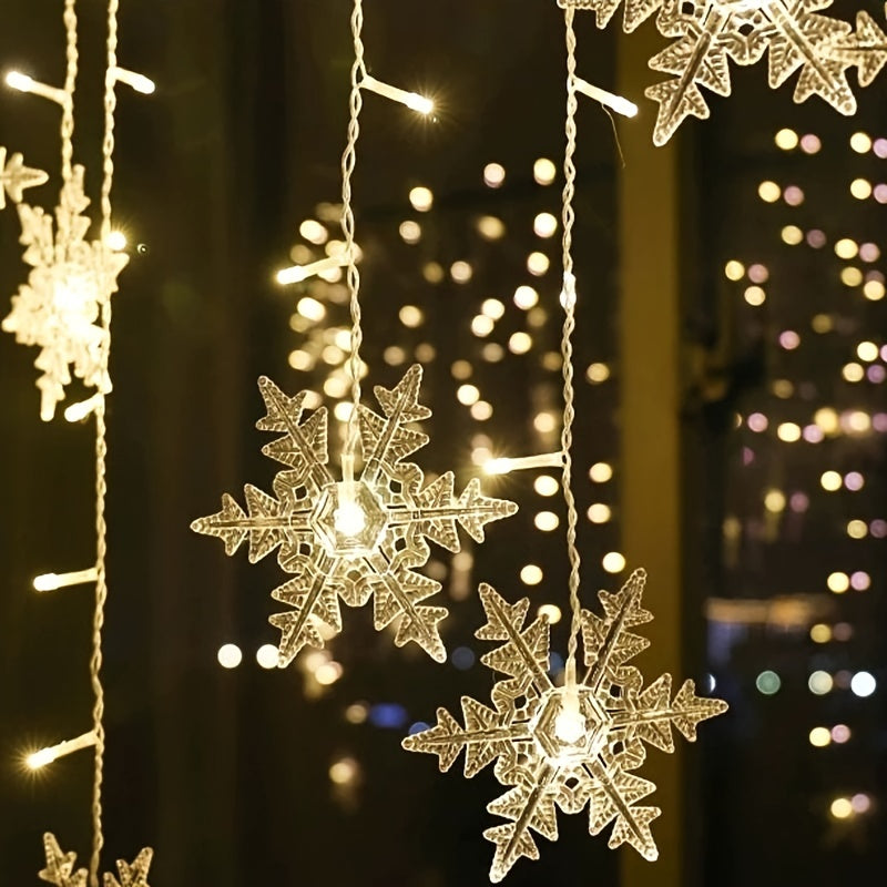 USB-Lichterkette mit Schneeflocken 4 m mehrfarbige LED-Stimmungsbeleuchtung Weihnachtsdekoration Feiertage Winter Interieur | Sansoti