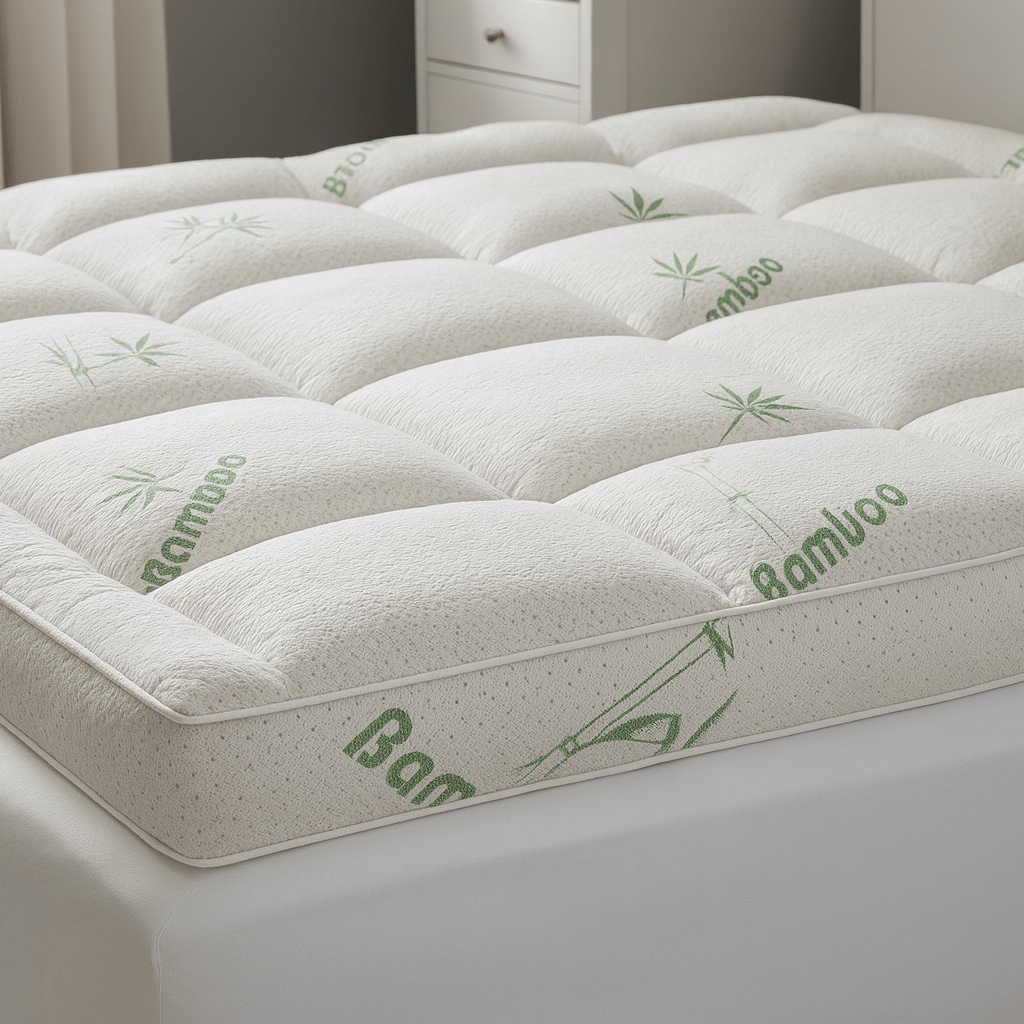 Surmatelas Bambou Doux Hypoallergénique 1000GSM 5cm Épais Rafraîchissant Régulateur de Température | Restfield