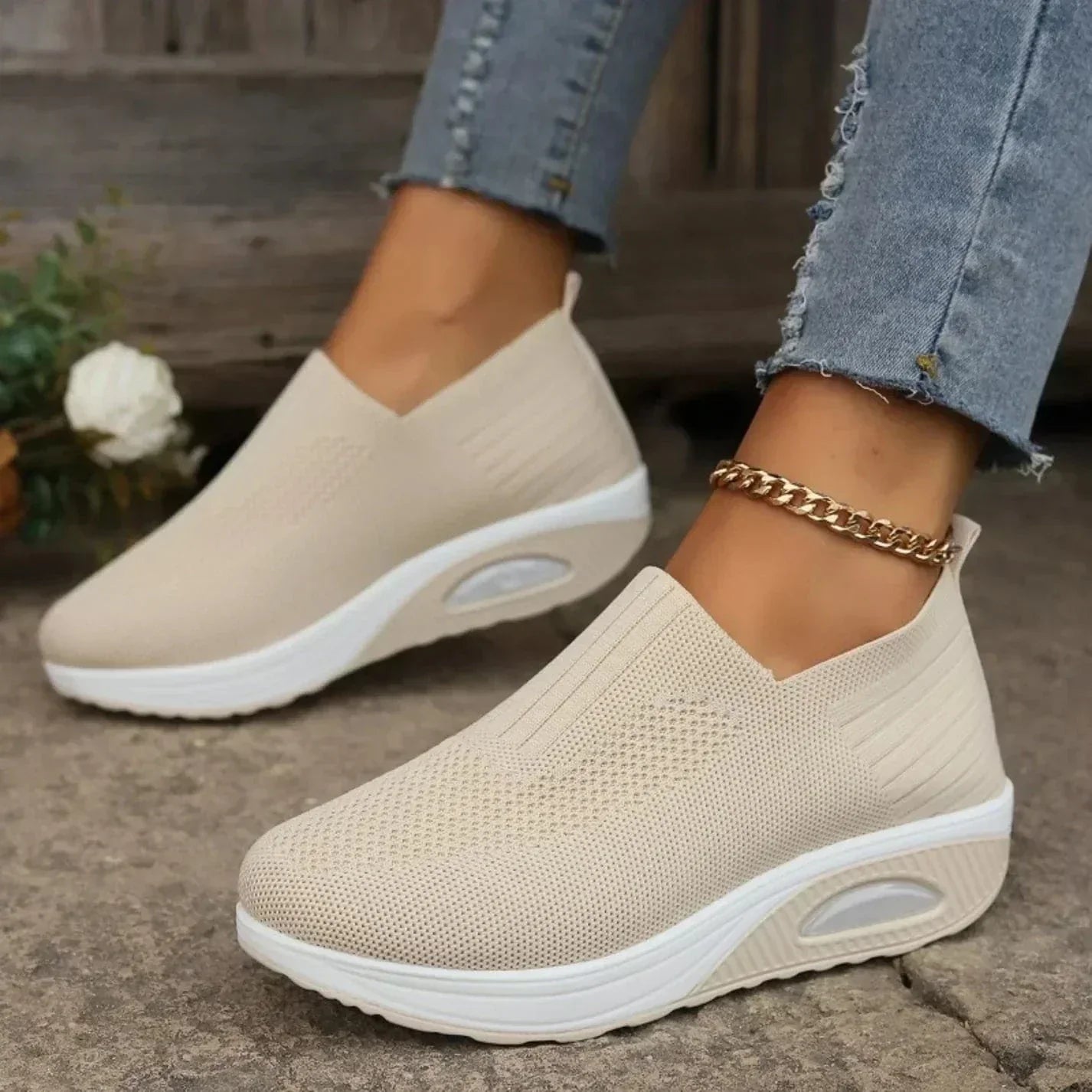 Sportieve Wandelsneakers met Ergonomische Ondersteuning Zwart Wit Marineblauw Beige Grijs Roze Rood Dames Heren Ademend Comfortabel Dagelijks | Sansoti