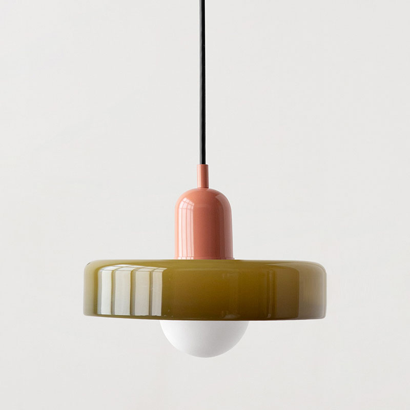 Geometrische Pendelleuchte Farbglas E27 Verstellbar Esstisch Kücheninsel Retro-Design Stimmungsbeleuchtung | Sansoti