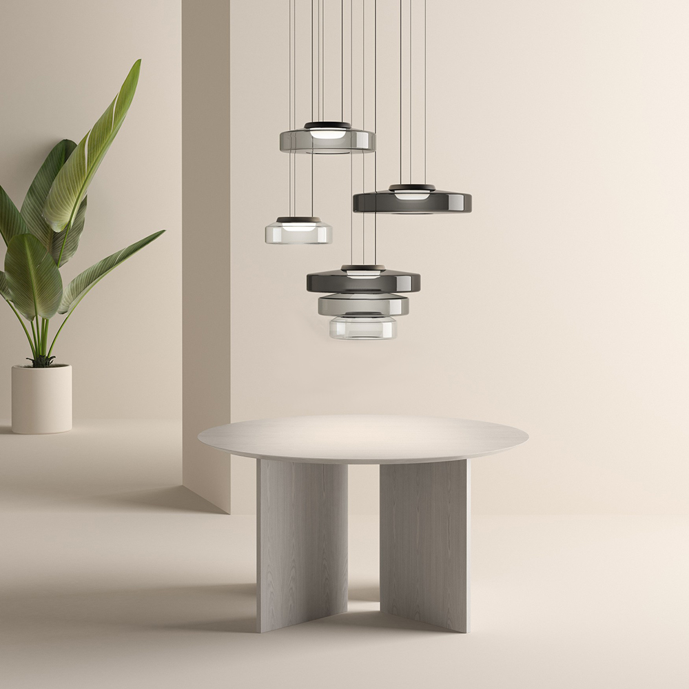 Suspension en verre à plusieurs niveaux, fer, lumière LED chaude, salle à manger, salon, cuisine, design scandinave moderne | Sansoti