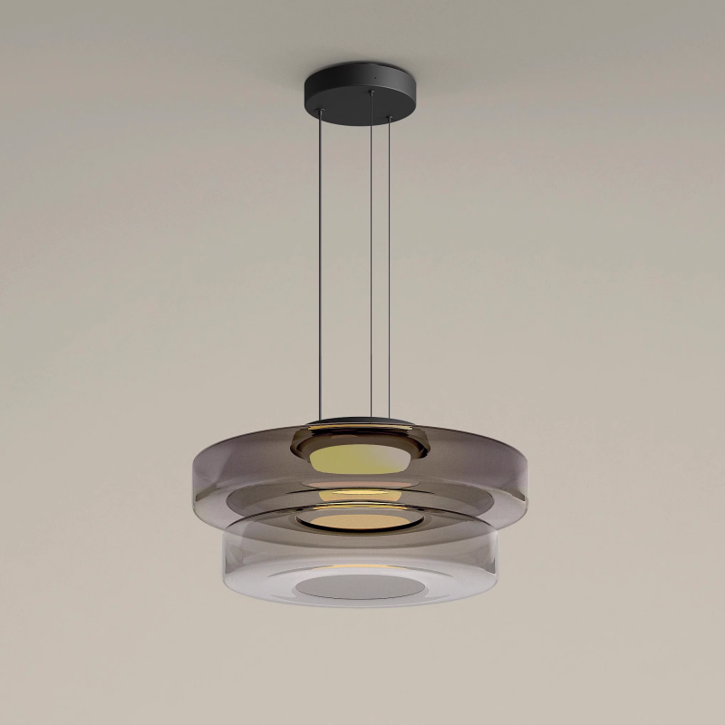 Suspension en verre à plusieurs niveaux, fer, lumière LED chaude, salle à manger, salon, cuisine, design scandinave moderne | Sansoti