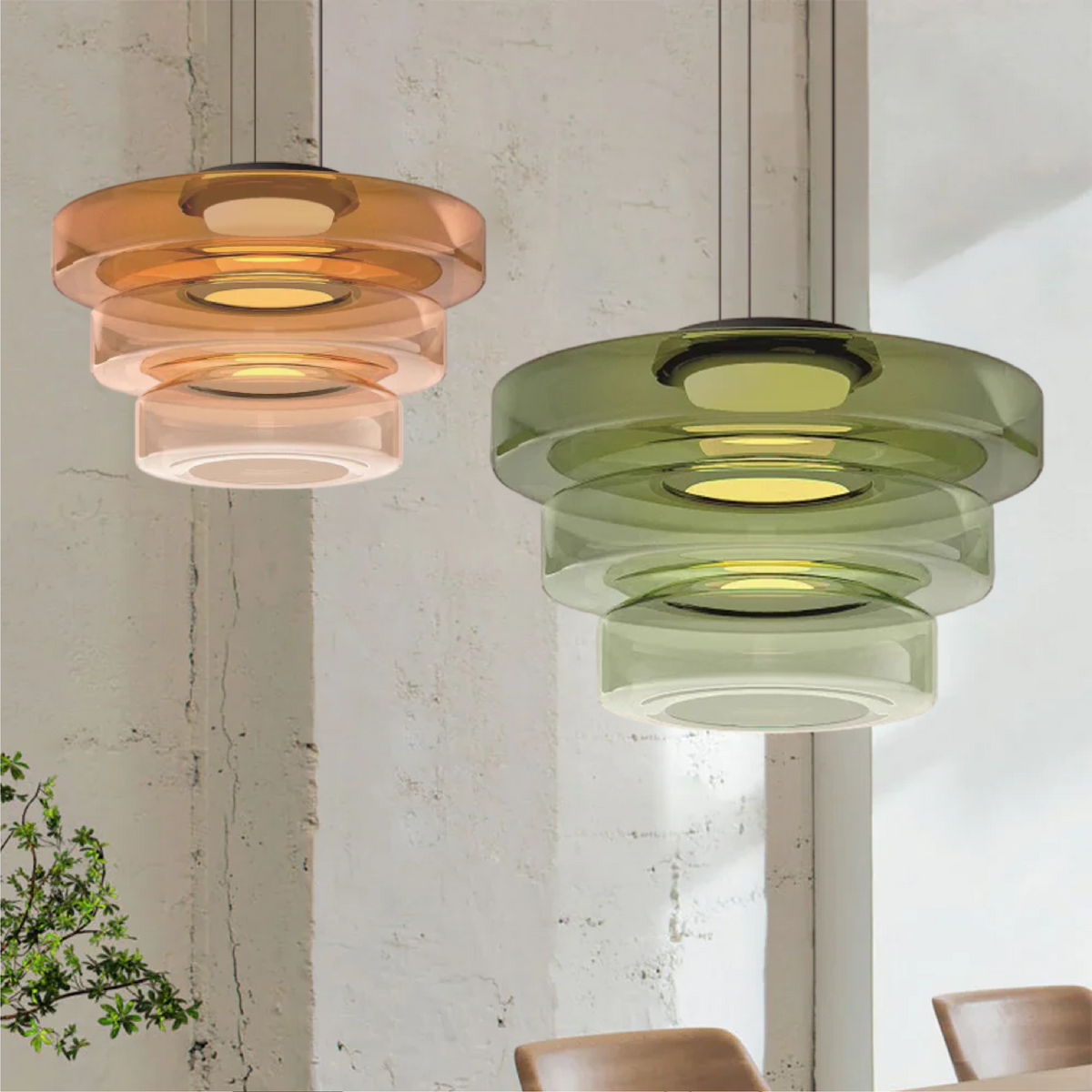 Suspension en verre à plusieurs niveaux, fer, lumière LED chaude, salle à manger, salon, cuisine, design scandinave moderne | Sansoti