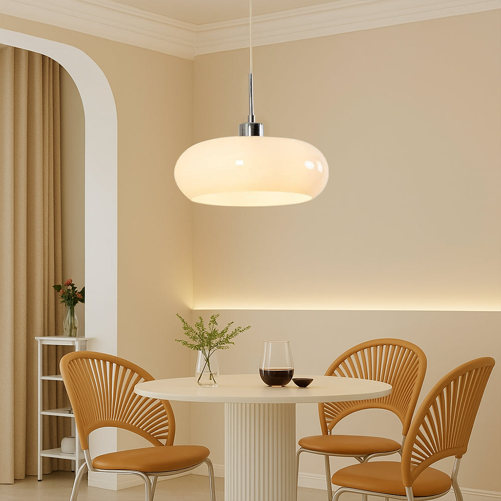 Suspension géométrique E27 en verre et métal, 28 cm, salle à manger, salon, réglable, design intérieur moderne et fonctionnel | Sansoti
