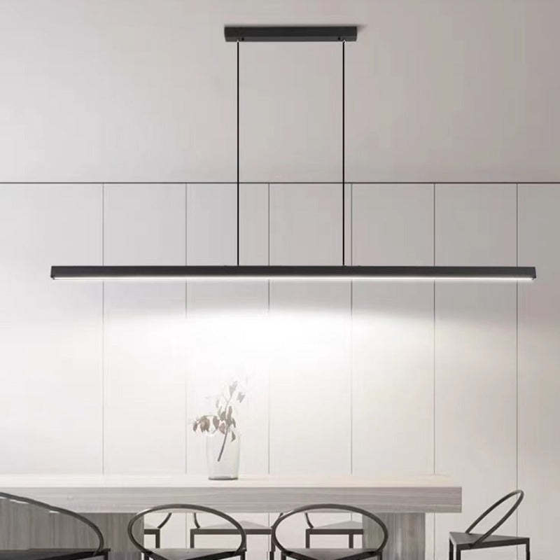 Linear LED Pendant Light Metal Black Brown Dimmable Modern Design Dining Table Kitchen Island Dining Area Lighting | Sansoti