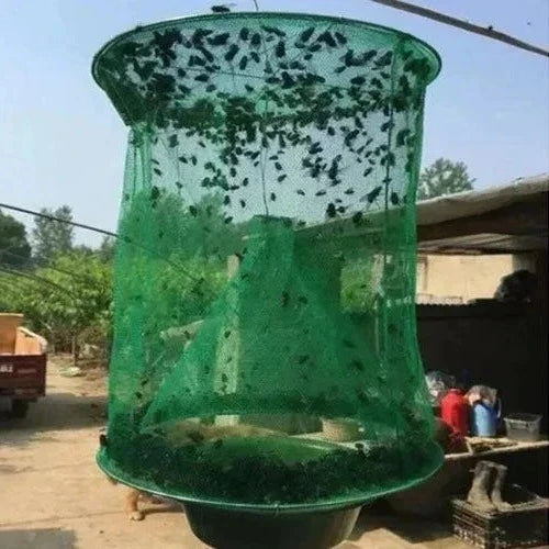 Wiederverwendbare Fliegenfalle mit Köderbehälter zur effektiven Fliegenbekämpfung im Garten Stall auf der Terrasse und im Rasen | Sansoti