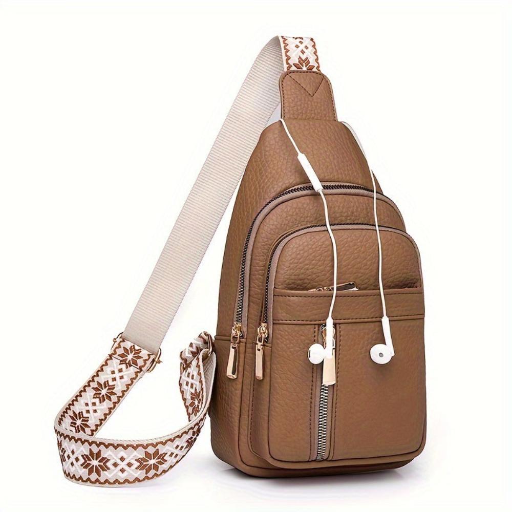 Vintage Crossbody Schoudertas Leer met Vakken voor Vrije Tijd Sport Retro Dagelijks Gebruik Dames Handtas | Sansoti