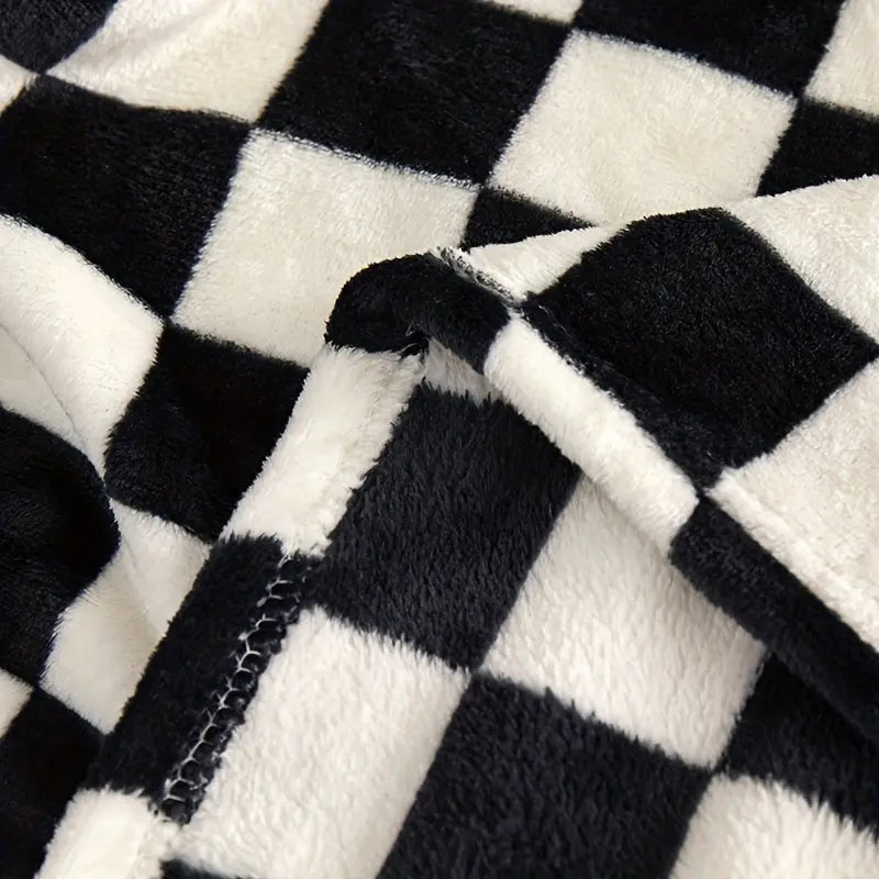 Plaid en laine à carreaux pour canapé et lit, motif à carreaux chaleureux, design scandinave, chambre et salon | Sansoti