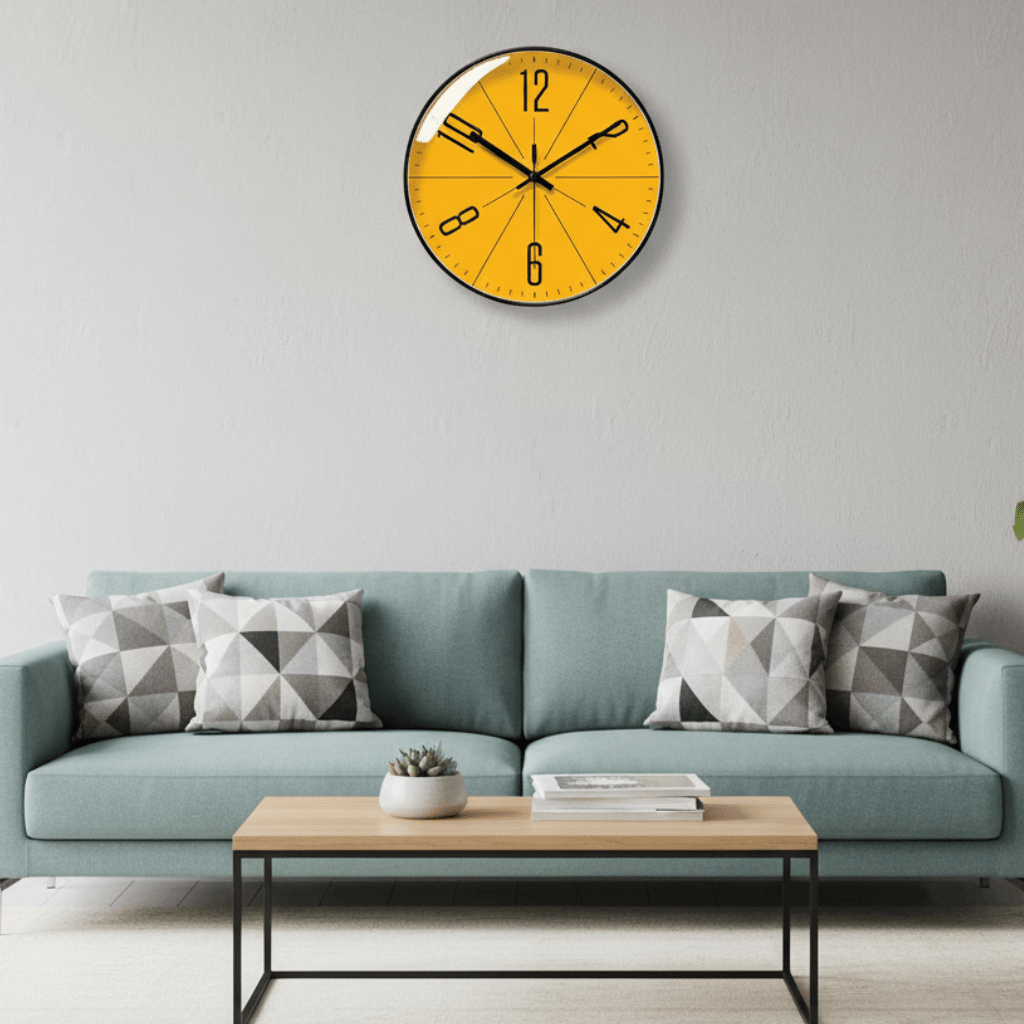 Stille Wandklok 30cm Scandinavisch Design Zwart Wit Goud Grijs Oranje Quartz Woonkamer Keuken Kantoor | Sansoti