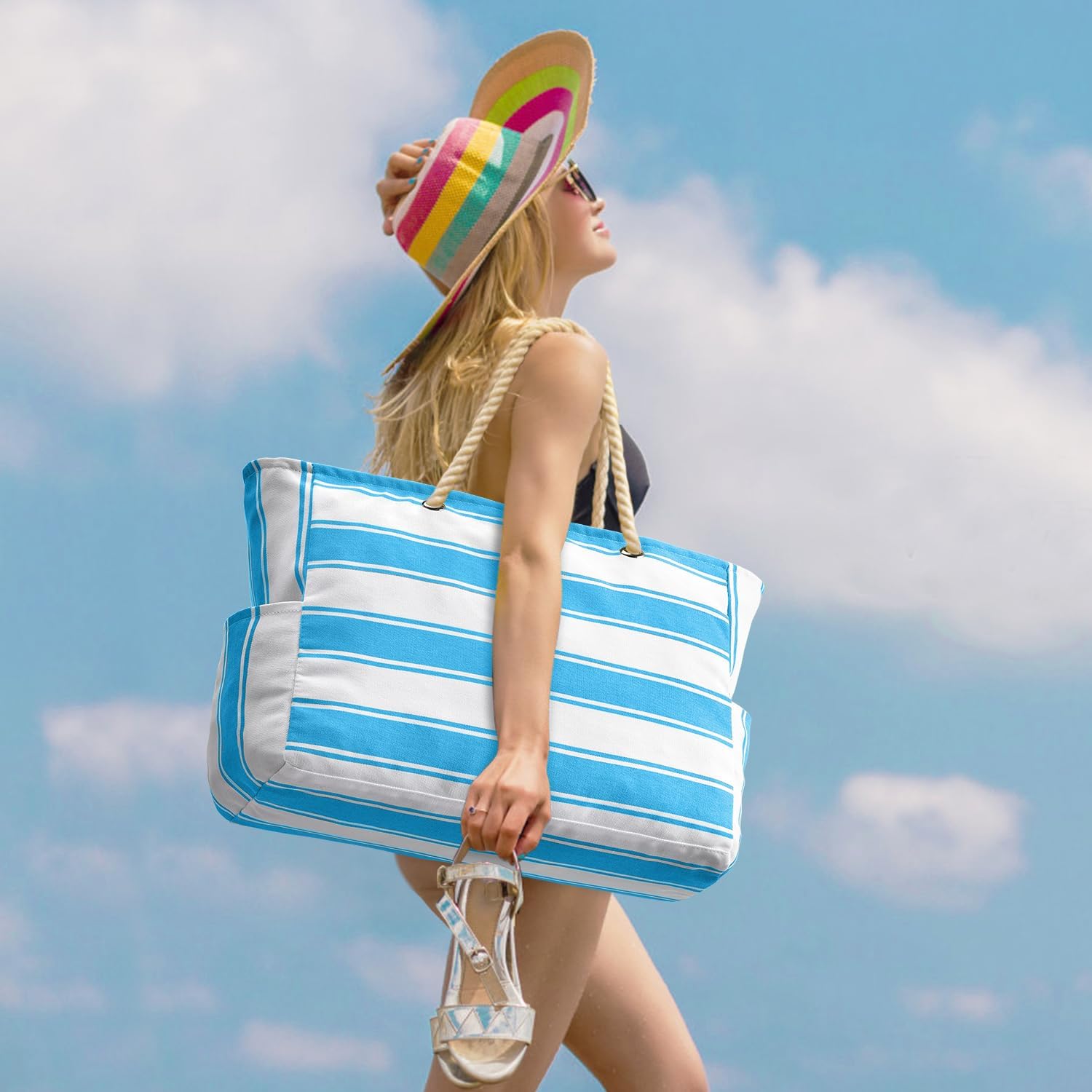 Waterbestendige Strandtas Oversized met Zandwerende Binnenvulling – Perfecte Zomertas voor Strand, Zwembad en Reizen | Sansoti