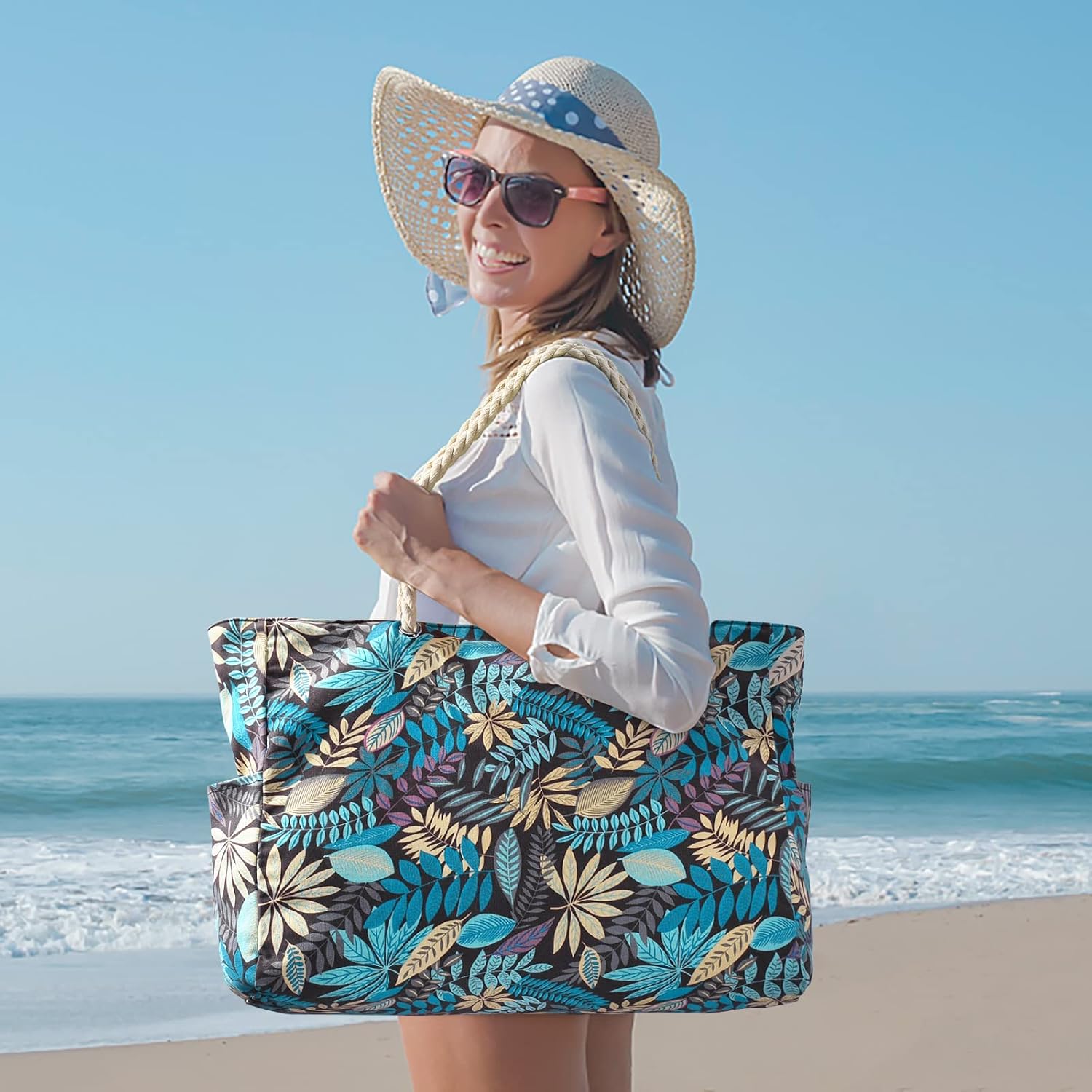 Waterbestendige Strandtas Oversized met Zandwerende Binnenvulling – Perfecte Zomertas voor Strand, Zwembad en Reizen | Sansoti
