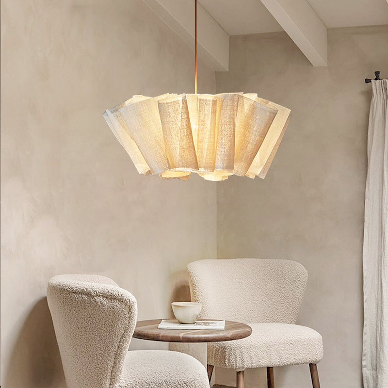 Geplisseerde Stoffen Hanglamp – Minimalistische Scandinavische Verlichting voor Eetkamer & Woonkamer | Sansoti