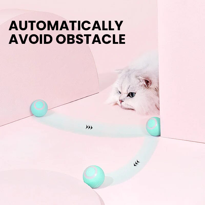 Jouet interactif pour chat avec capteur intelligent, plume, balle roulante automatique, 2 modes, silencieux et rechargeable par USB | Sansoti