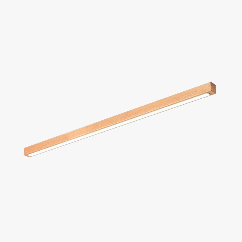 Plafonnier linéaire en bois et acrylique 60 cm 100 cm à LED, trois modes d’éclairage, design moderne scandinave, chambre | Sansoti