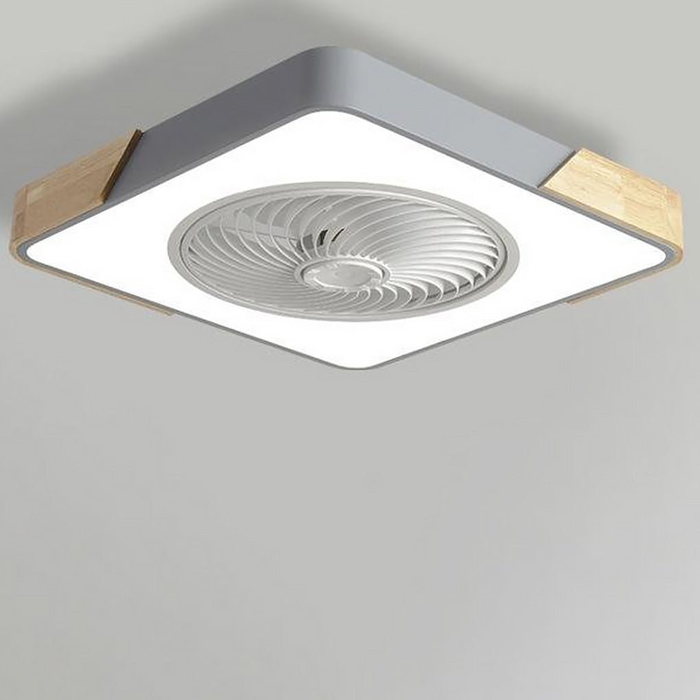 Plafondventilator met Lamp 50cm LED Dimbaar Hout Afstandsbediening Slaapkamer Woonkamer Keuken Bladloos Plafondlamp Ventilator | Sansoti