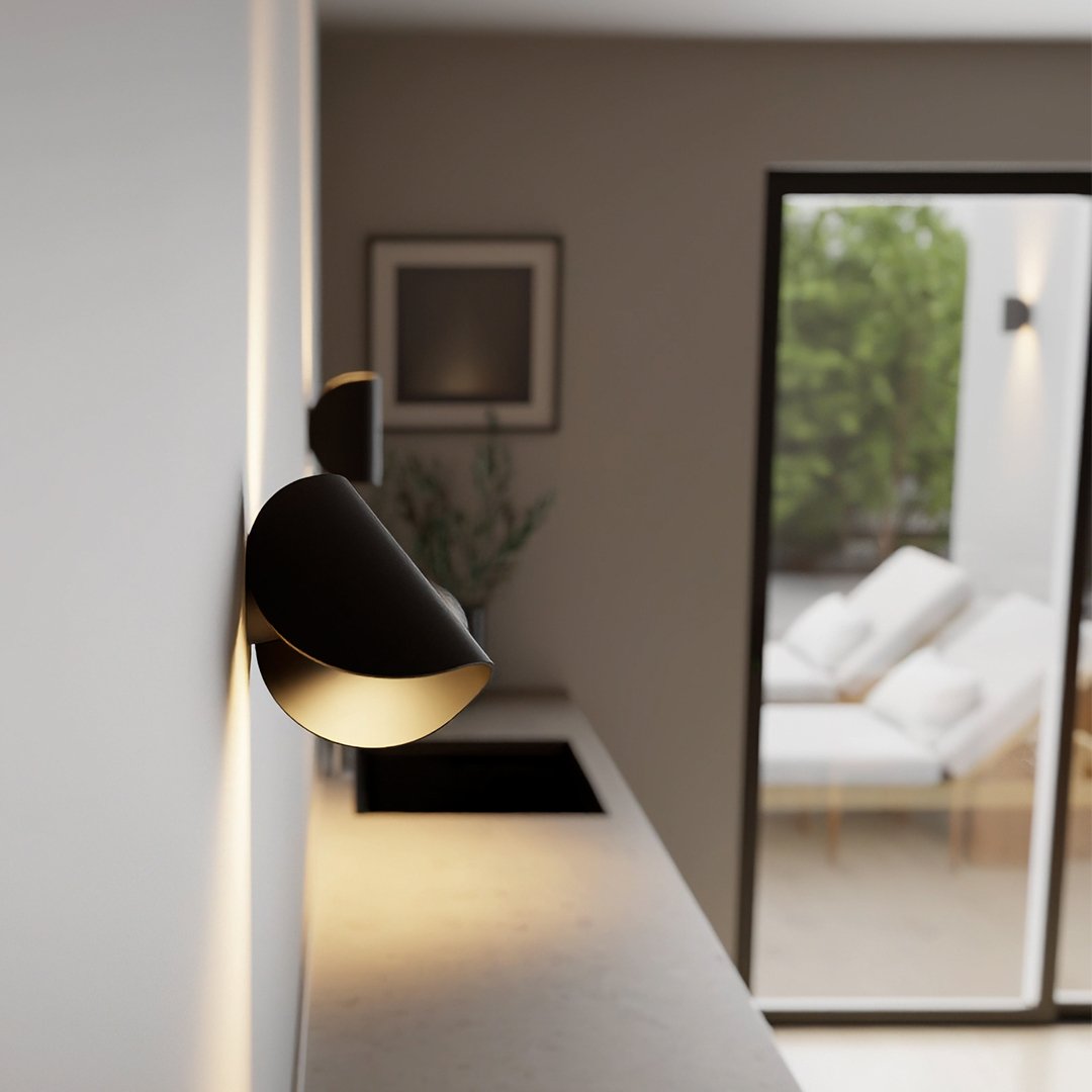 Draaibare LED Wandlamp Metaal 360° Verstelbaar Zwart Wit Binnen Buiten IP65 Waterdicht Scandinavisch Modern | Sansoti