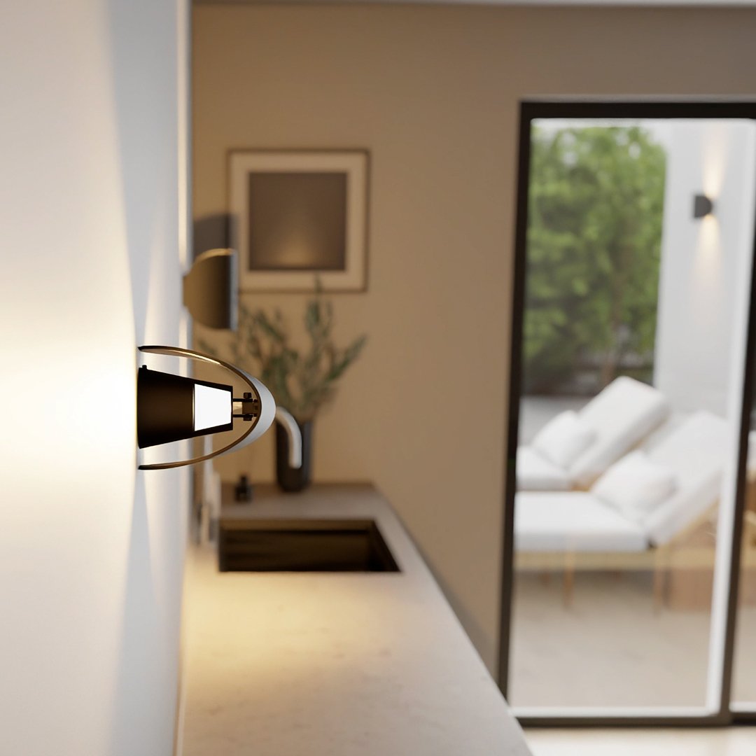 Draaibare LED Wandlamp Metaal 360° Verstelbaar Zwart Wit Binnen Buiten IP65 Waterdicht Scandinavisch Modern | Sansoti
