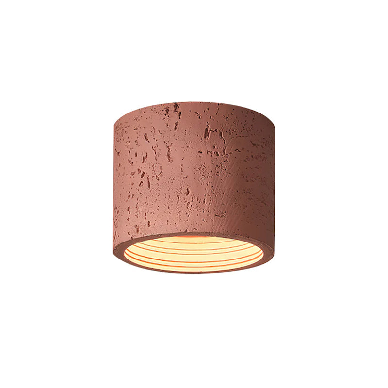 Cilindrische plafondlamp van travertijn – LED verlichting voor moderne interieurs | Sansoti