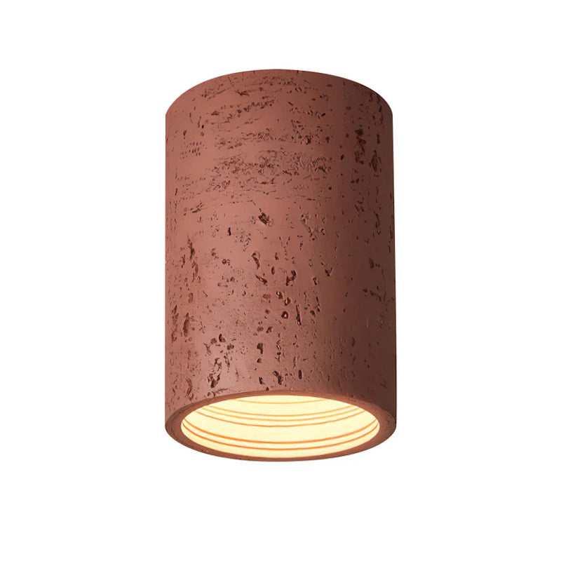 Cilindrische plafondlamp van travertijn – LED verlichting voor moderne interieurs | Sansoti