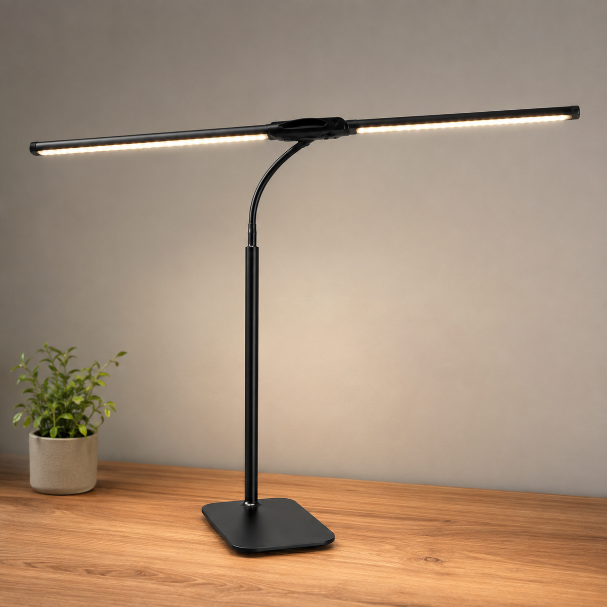 Verstellbare Schreibtischlampe mit Dimmfunktion – Flexible Arm-Tischleuchte für Büro, Arbeitszimmer und Homeoffice | Sansoti