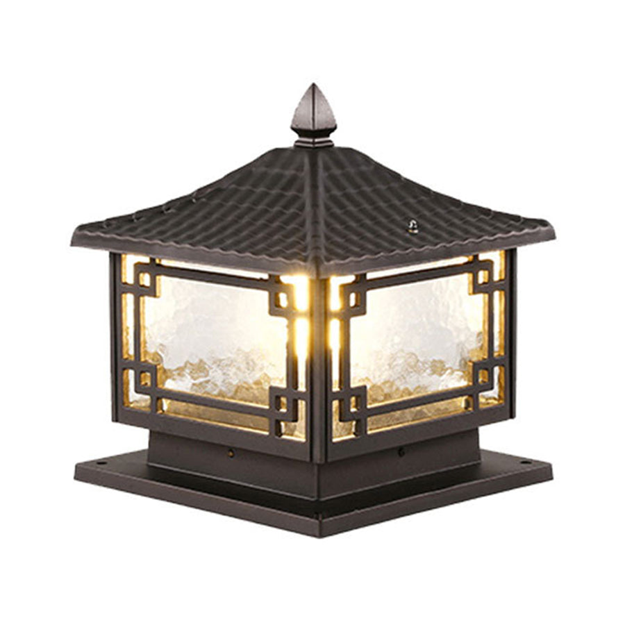 Lampe sur pied d’extérieur étanche en aluminium couleur café pour jardin, balcon et villa - éclairage LED sur pied d’extérieur | Sansoti