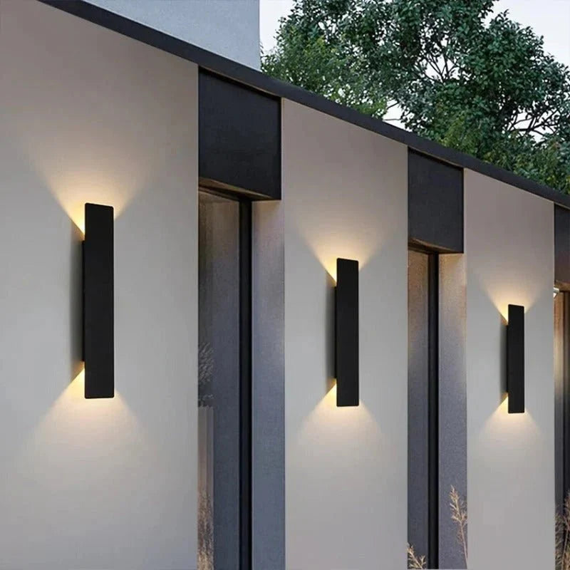Aluminiowa zewnętrzna lampa ścienna LED, odporna na warunki atmosferyczne, IP65, ciepłe i zimne białe światło, oświetlenie ogrodowe, tarasowe i wejściowe | Sansoti