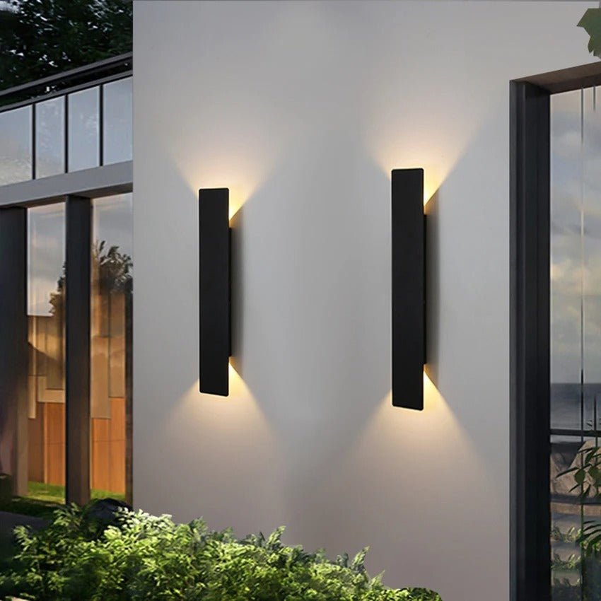 Aluminiowa zewnętrzna lampa ścienna LED, odporna na warunki atmosferyczne, IP65, ciepłe i zimne białe światło, oświetlenie ogrodowe, tarasowe i wejściowe | Sansoti