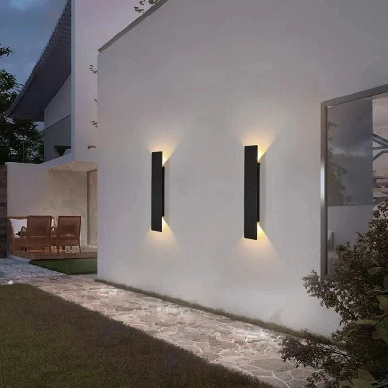 Aluminiowa zewnętrzna lampa ścienna LED, odporna na warunki atmosferyczne, IP65, ciepłe i zimne białe światło, oświetlenie ogrodowe, tarasowe i wejściowe | Sansoti