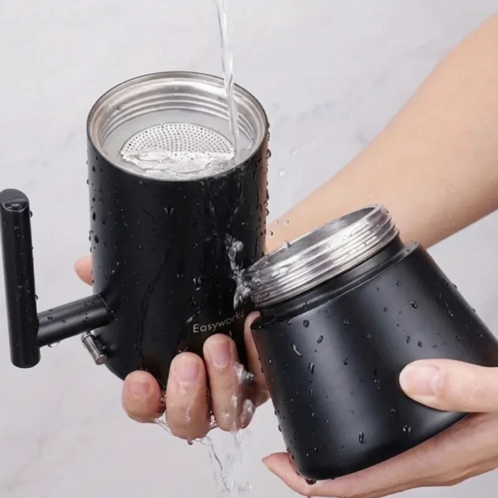 Percolateur à espresso noir en acier inoxydable, 200 à 500 ml, compatible avec l’induction, cafetière italienne moka pour la maison et le bureau | Sansoti
