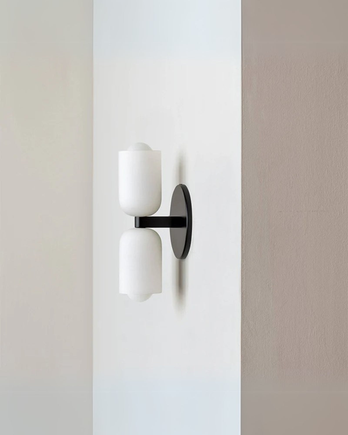 Restfield | Applique murale avec double abat-jour en verre pour chambre et salon – Éclairage mural E27
