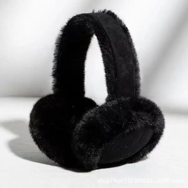 Plush Earmuffs Headband Winter Soft Warm Ear Warmers Beige Gray Black White Unisex Accessory | Sansoti