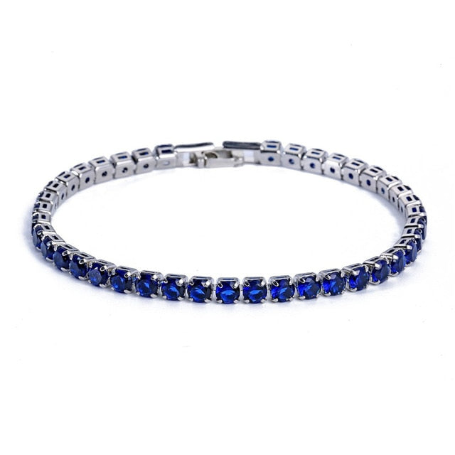 Elegante Schakelarmband met Zirkonia Stenen | Luxe Tennisarmband voor Dames en Heren | Geometrisch Design Polssieraad met Glanzende Kristallen | Verstelbare Feestelijke Armband Zilver Goud | Sansoti