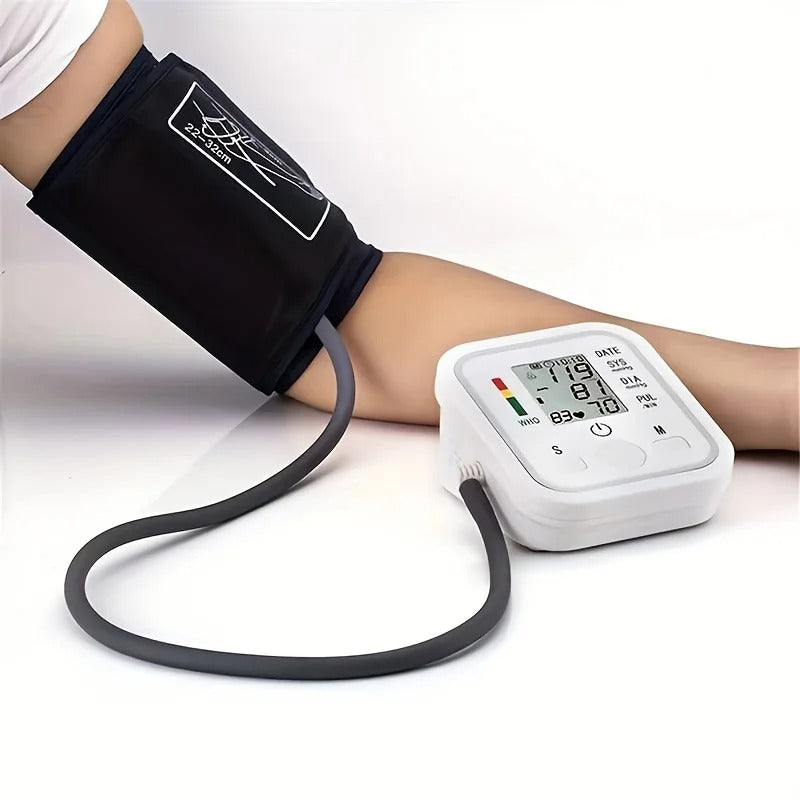 Automatische Bloeddrukmeter met Groot LCD-Scherm en Geheugen voor Thuisgebruik Gezondheidsmonitoring | Sansoti