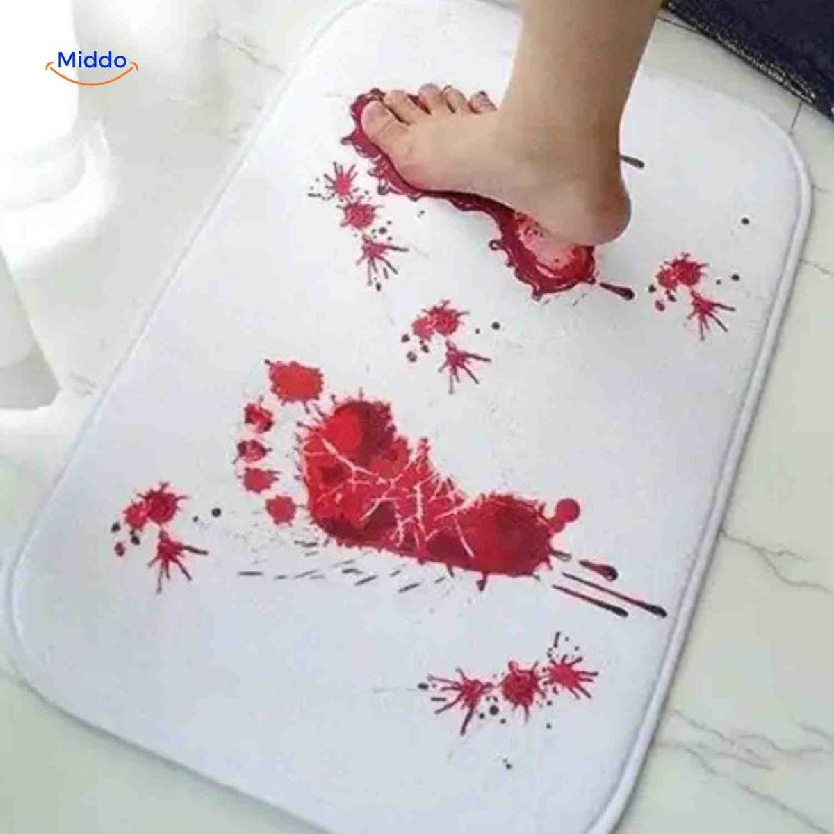 Color-Changing Bath Mat with Blood Effect When Water Drips 40×70 cm Washable Non-Slip Halloween Bathroom Decoration | Sansoti