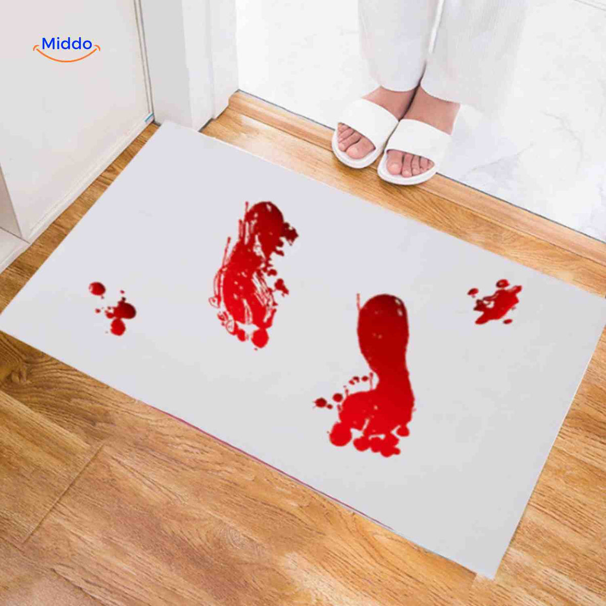 Color-Changing Bath Mat with Blood Effect When Water Drips 40×70 cm Washable Non-Slip Halloween Bathroom Decoration | Sansoti