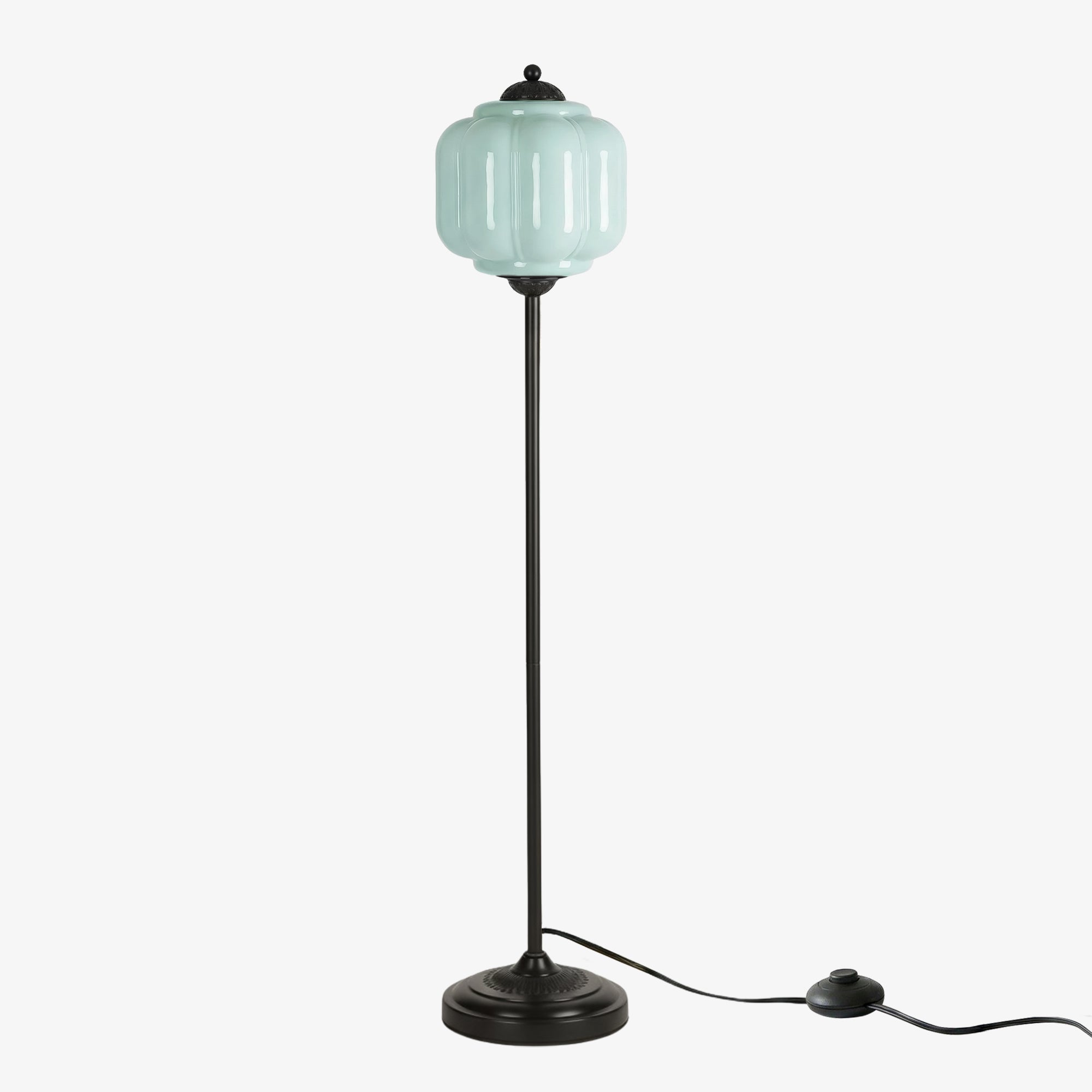 Decoratieve Glazen Pompoen Vloerlamp Retro Organische Stijl Woonkamer Staande Lamp | Sansoti