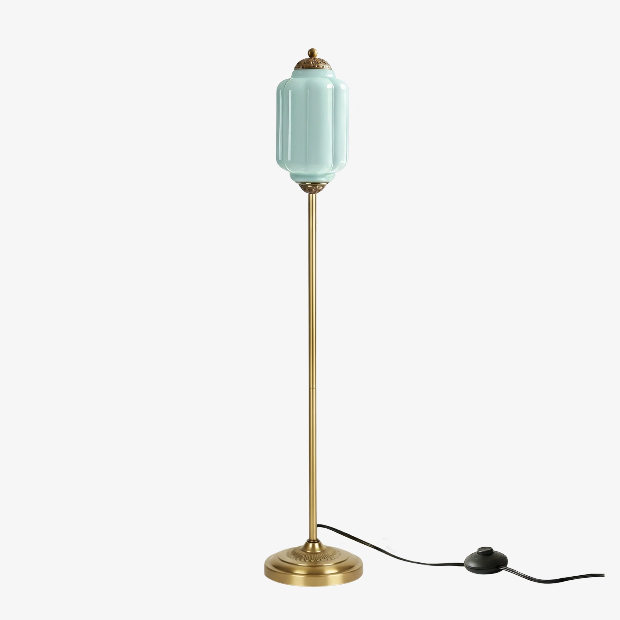 Decoratieve Glazen Pompoen Vloerlamp Retro Organische Stijl Woonkamer Staande Lamp | Sansoti
