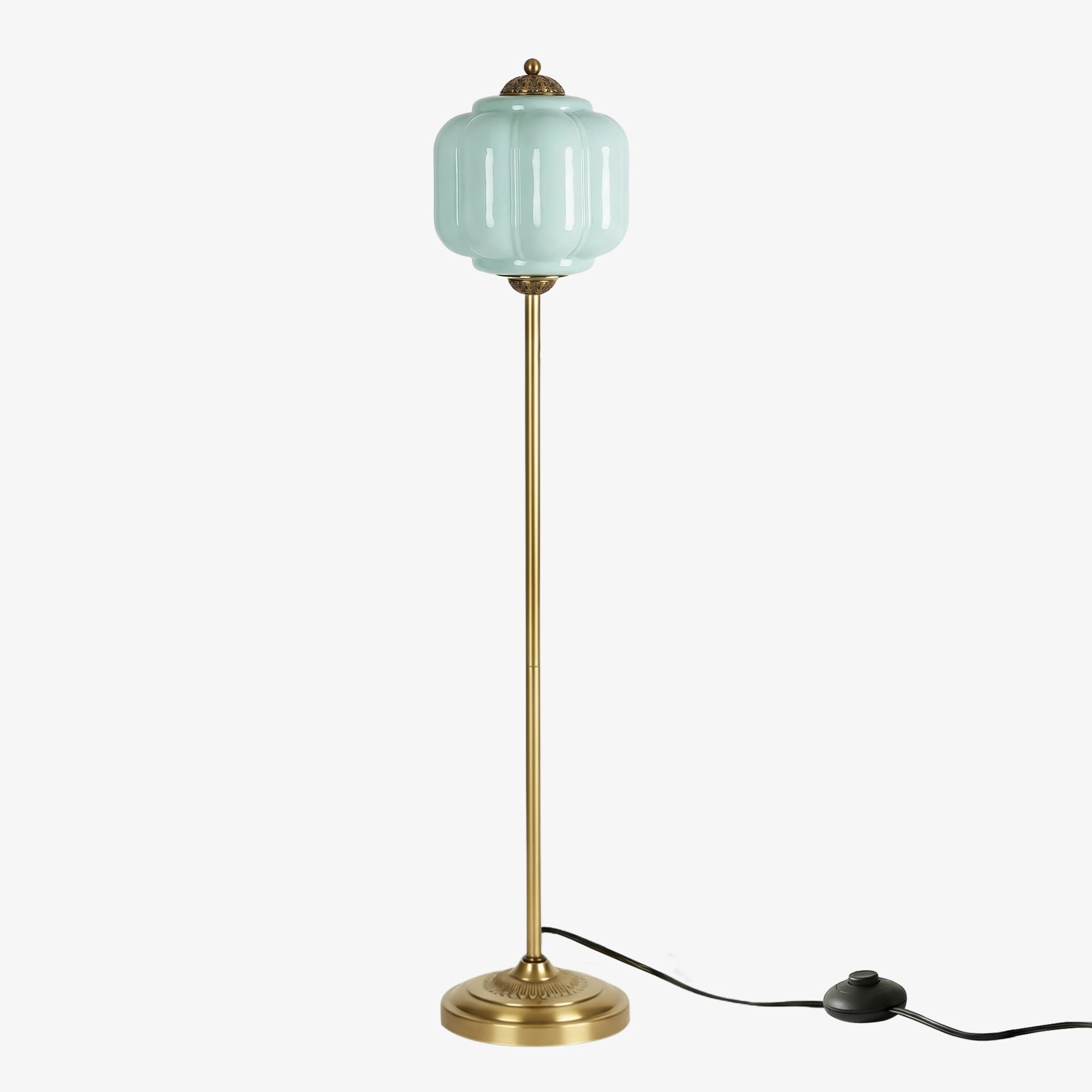Decoratieve Glazen Pompoen Vloerlamp Retro Organische Stijl Woonkamer Staande Lamp | Sansoti