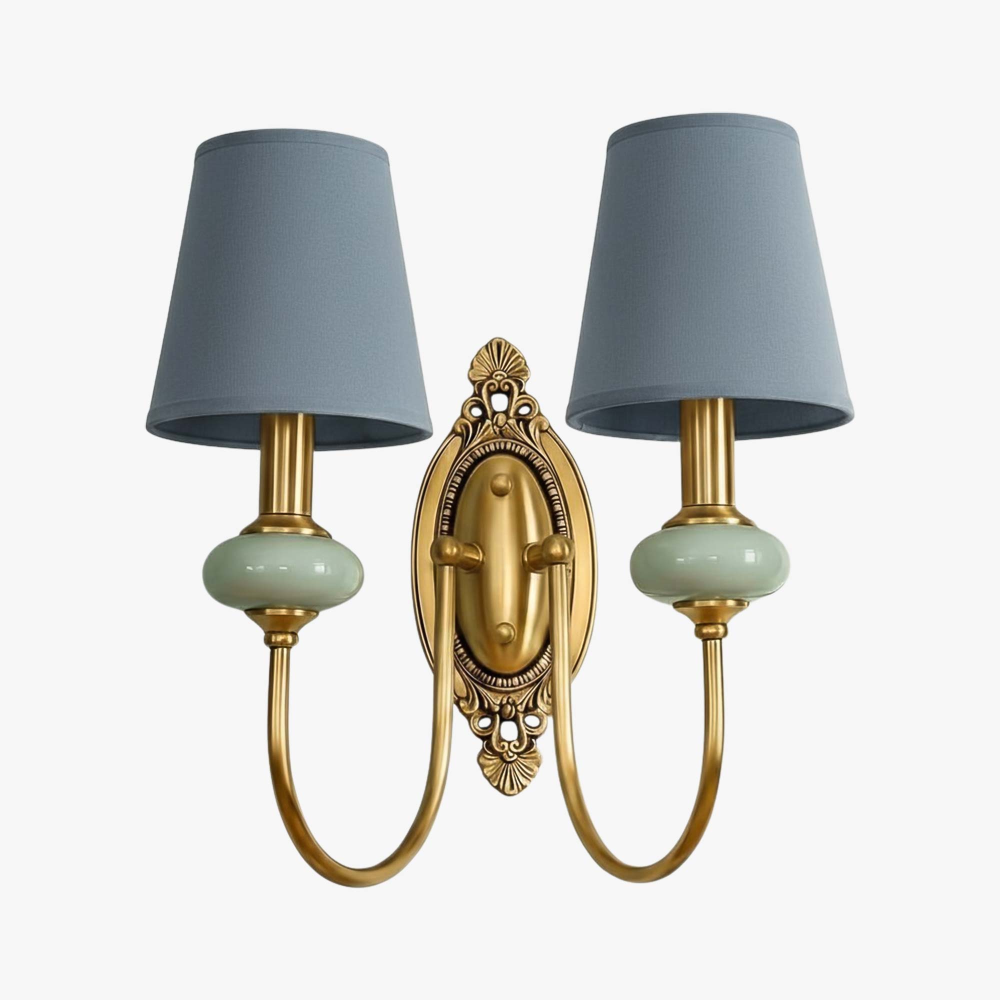 Keramische wandlamp met stoffen kap - 1 of 2 lichtpunten - E27 - diverse kleuren & stijlen | Sansoti