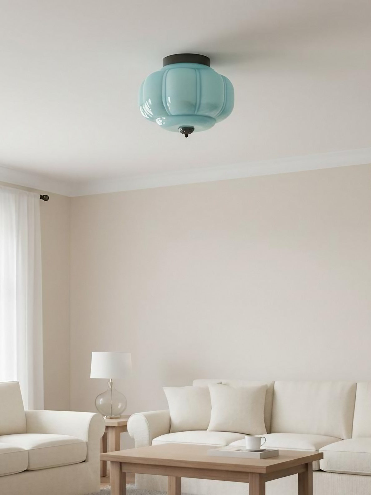 Retro Plafondlamp met Melkglazen Kap – Verfijnde Semi-Flush Mount Verlichting voor Moderne Interieurs | Sansoti