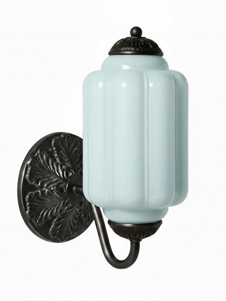 Melkglazen Wandlamp Eloise voor Hal en Slaapkamer | Vintage Wandverlichting met Melkwit Glas | Sansoti