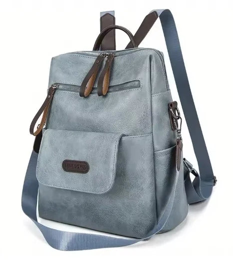 Veganlederen Rugzak Dames Stijlvol Retro Design Dagelijks Gebruik Werk Reizen Schooltas Bruin Zwart Casual | Sansoti