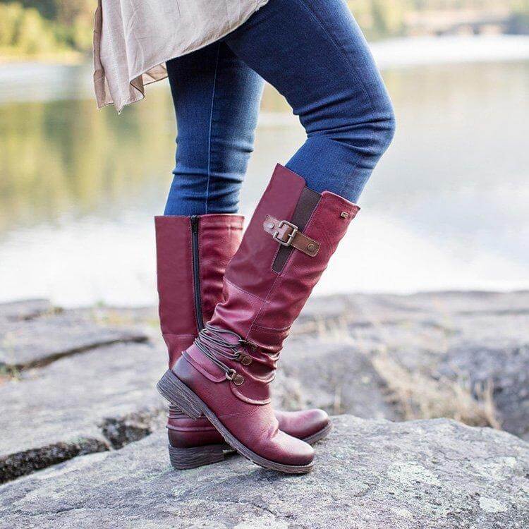 Leather Women's Zip Boots – Comfortable & Warm for Autumn and Winter | Sansoti