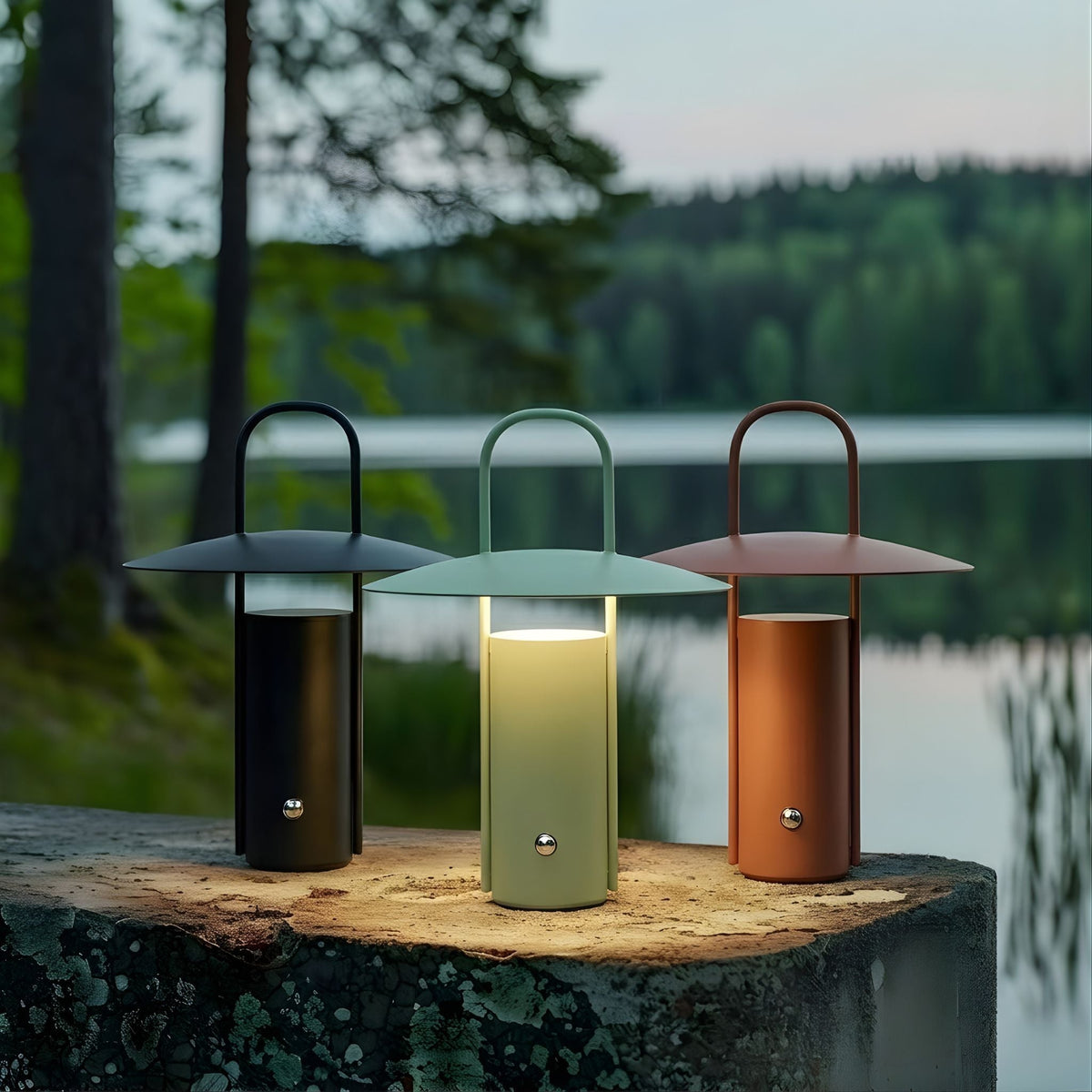 Portable Table Lamp with Handle 24 cm Dimmable Rechargeable LED Scandinavian Design for Indoor and Outdoor Use | Sansoti