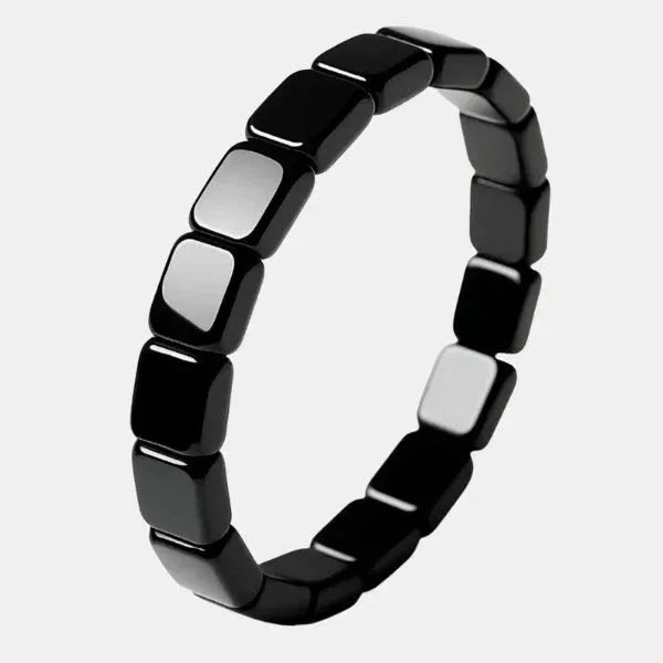 Hematiet Kralen Armband Heren Natuursteen Zwart Grijs Energetisch Balans Everyday Wellness Accessoire | Sansoti